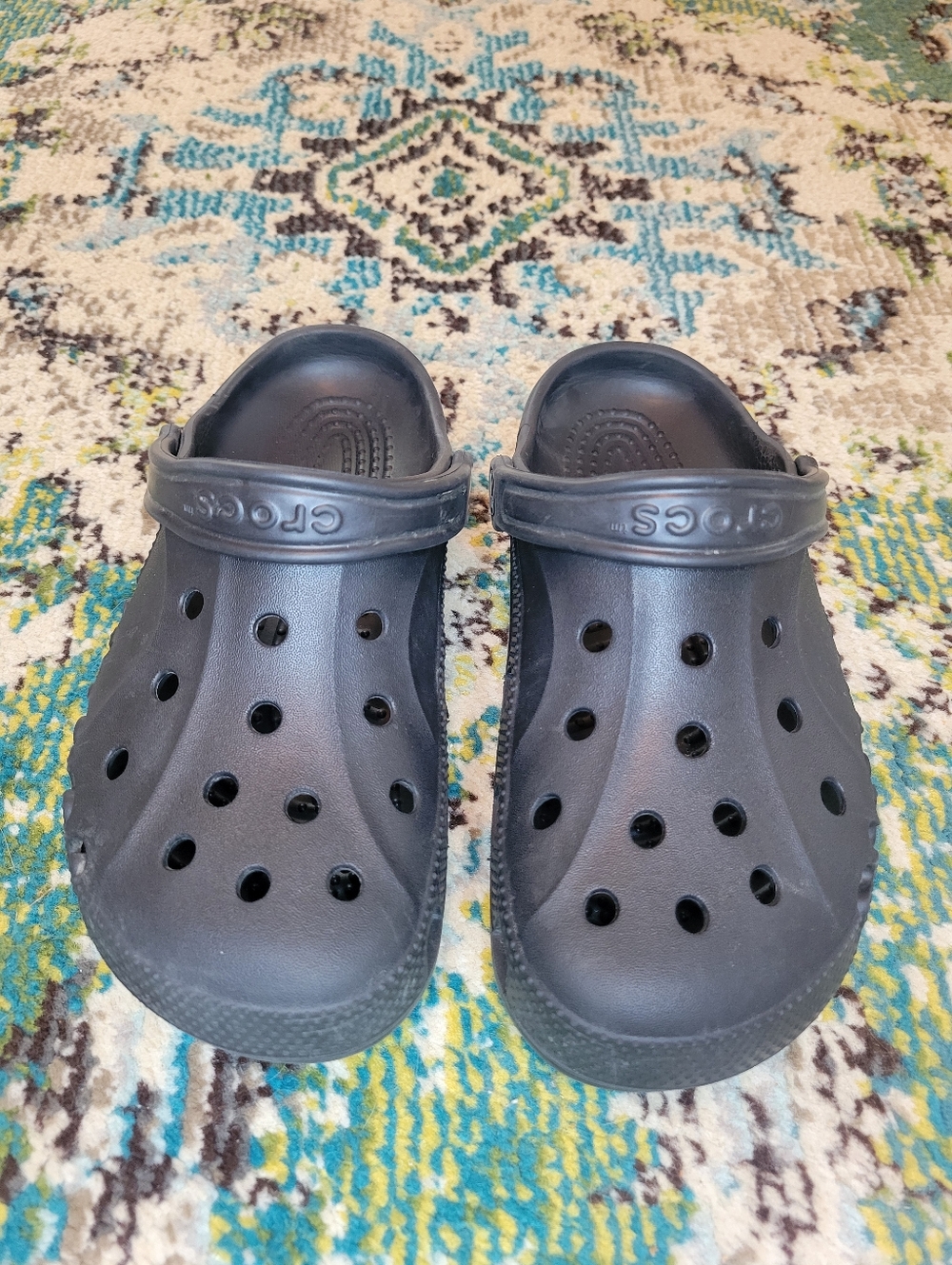 Crocs Black Baya Clog Lightweight Slip On Shoes, Size Womens 6 Mens 8